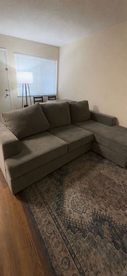 Gray Fabric Sectional Sofa with Chaise