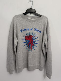 Marcelo Burlon County of Milan Grey Cupido Sweatshirt Large Authentic