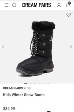 Dream pairs snow books for kids size 12