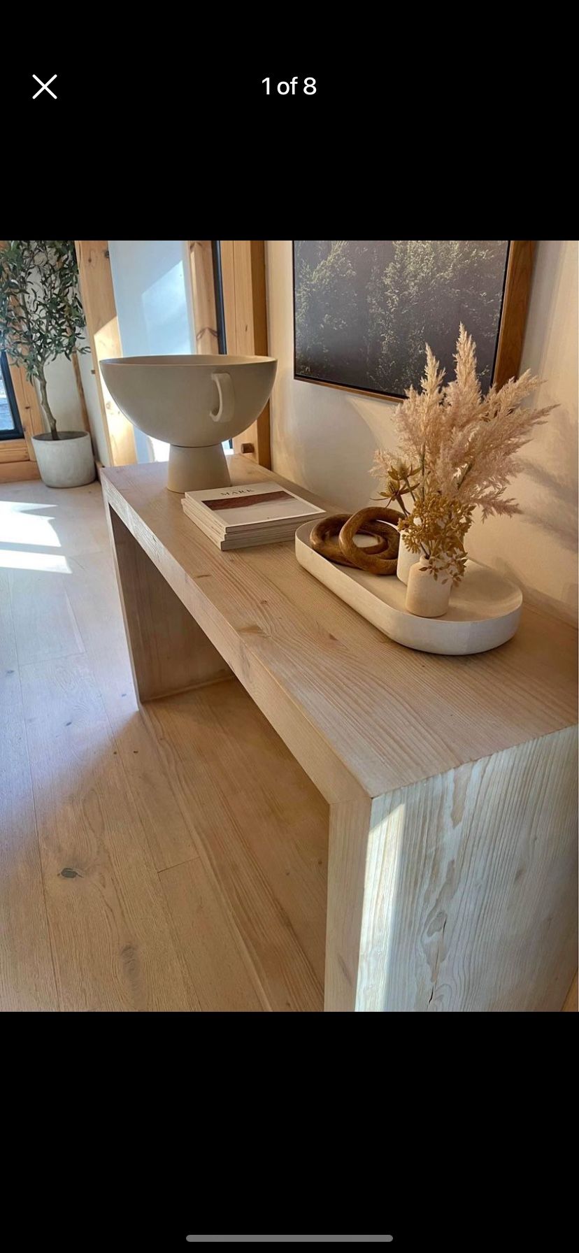 New Pottery Barn Folsom Console Table Desert Pine 52”x30” Buffet Bar Sofa Table