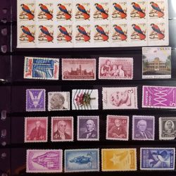 U.S. Stamps (Lot Of Over 200 Stamps) 5 Page MNH/OG,MNG, MH/ OG, Fancy Cancelled