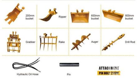 Auger,Buckets,Grapple,Rake & Ripper