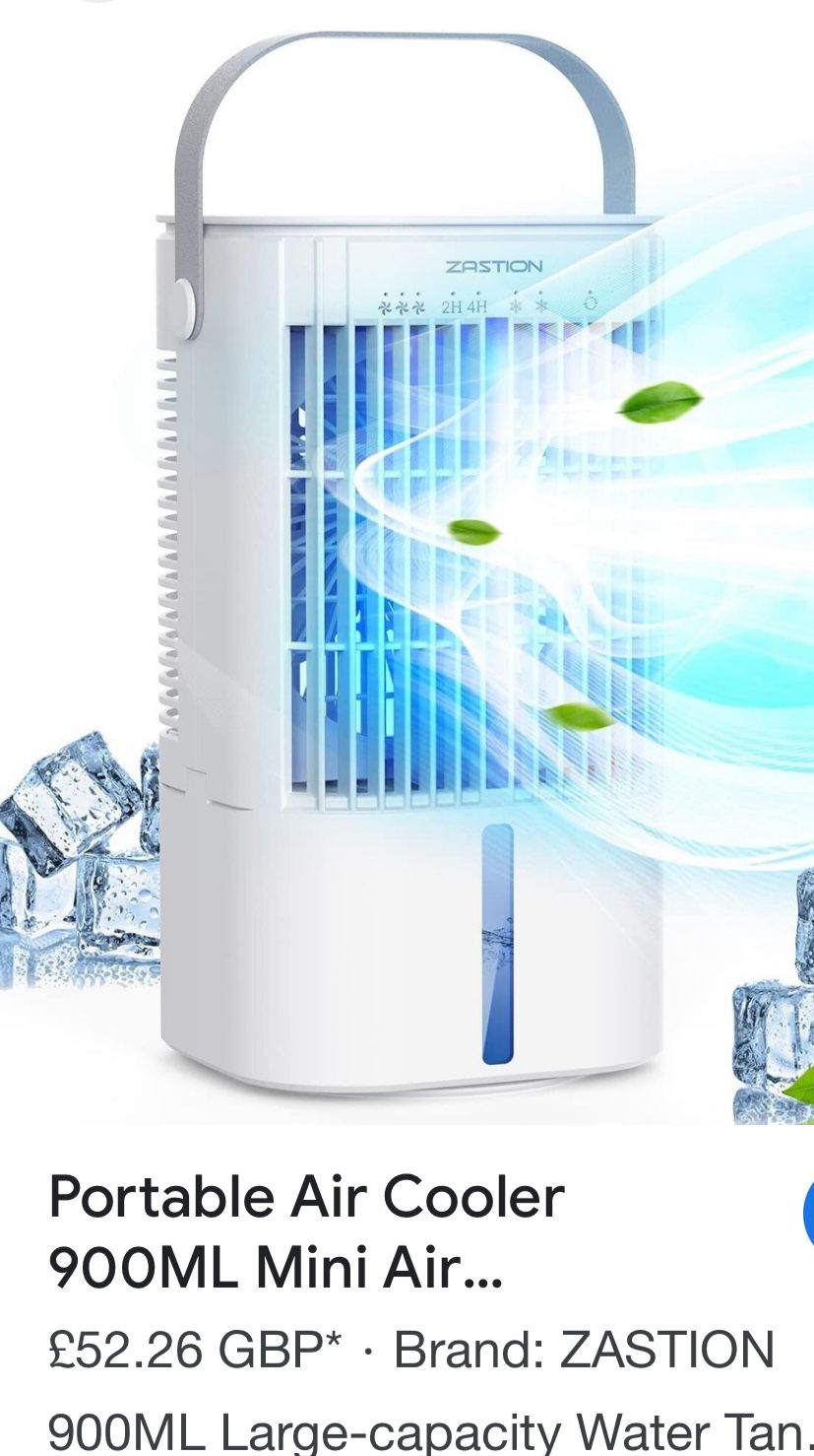 Portable Air Cooler 900ML Mini Air Conditioner, 90° Rotatable Evaporative Cooler