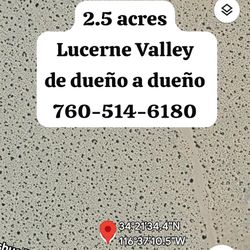 2.5 Acres En Lucerne Valley De Venta Dueño A Dueño 