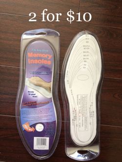 Memory Foam Insoles 🦶 Molds to your foot🦶for Comfort Walking🚶 Cut to fit any shoes Men or Women 2 pairs for $10 or Or $6 a pair