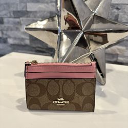 COACH - Mini Skinny Women's Leather ID/Card Coin Case Key Wallet 