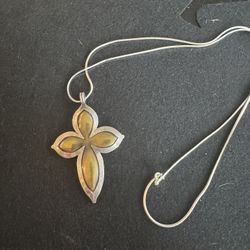 James Avery Sterling Silver & Brass Cross Pendant