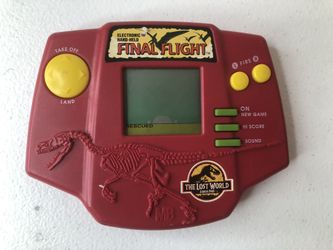 Jurassic Park The Lost World Final Flight HandHeld Electronic Game 1996 Red MB