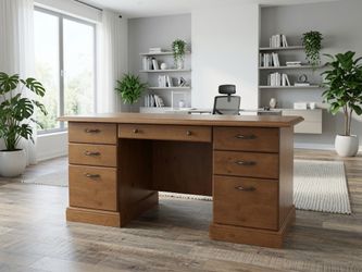 Executive Desk - Light Oak Finish - 5ft Long - Great Condition!
