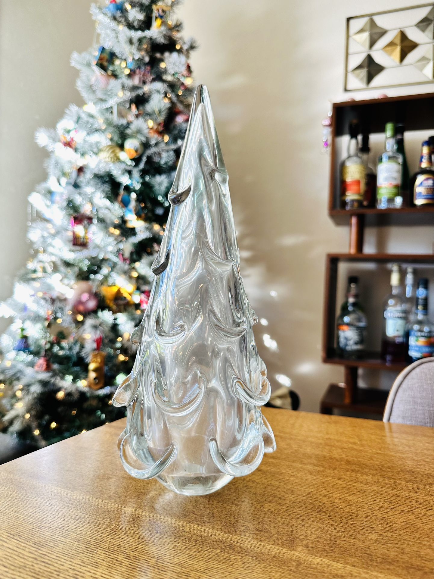 Snow Drift Blown Glass Tree, Clear
