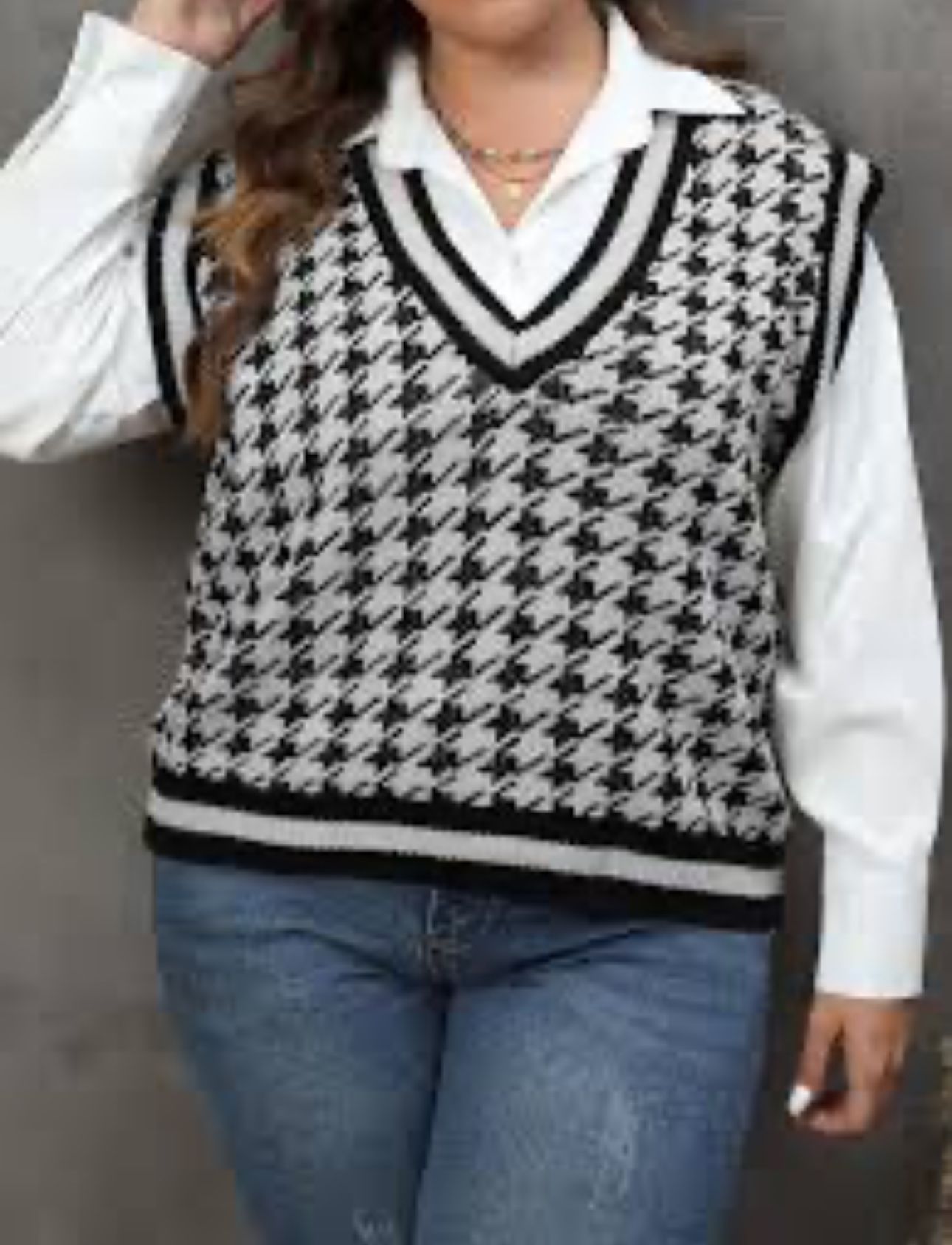 Sleeveless Vest Sweater Jumper Loose Knit V-Neck Pullover Tank Top