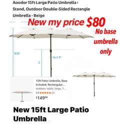 New 15ft Large Patio Umbrella Outdoor Double-Sided Rectangle Umbrella - Beige✅$80 firm cash only pick up east Palmdale