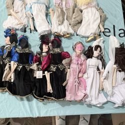 NEW Bundle Lot of 10 Original Czech Marionette Dolls – Angels & Royal Ladies (Praha) 18–19”
