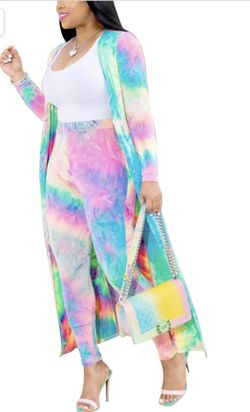 Sexy open cardigan pants set