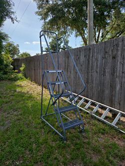 5 step  safety stairs  16" wide x 4'2" tall