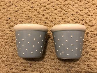New Blue Polkadot Candle Holders