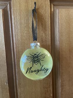 Bee Naughty Christmas Ornament