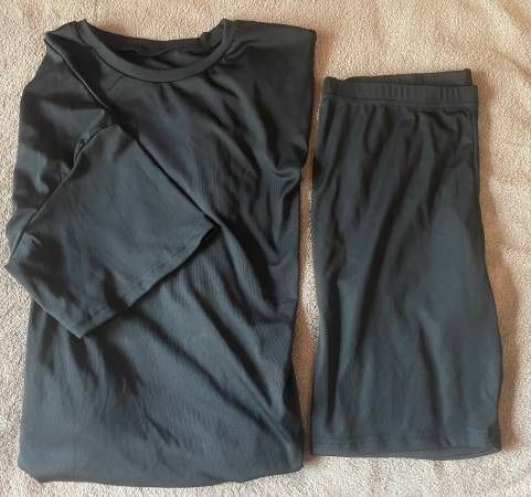 Men's sz L Black Short Set Black*New