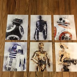 Star Wars Droids Prints/Pictures 8 x10 New Set Of 6