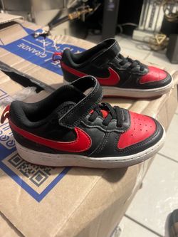 Size 10c Nike Court Borough Low 2 Black/University Red