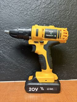Tegatok CD-20AN Cordless Drill 3/8 Drill Handheld Screwdriver 20V0-850RPM 30NM