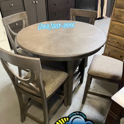 Grey Dining Table New With Chairs Circular Gris Nuevo 