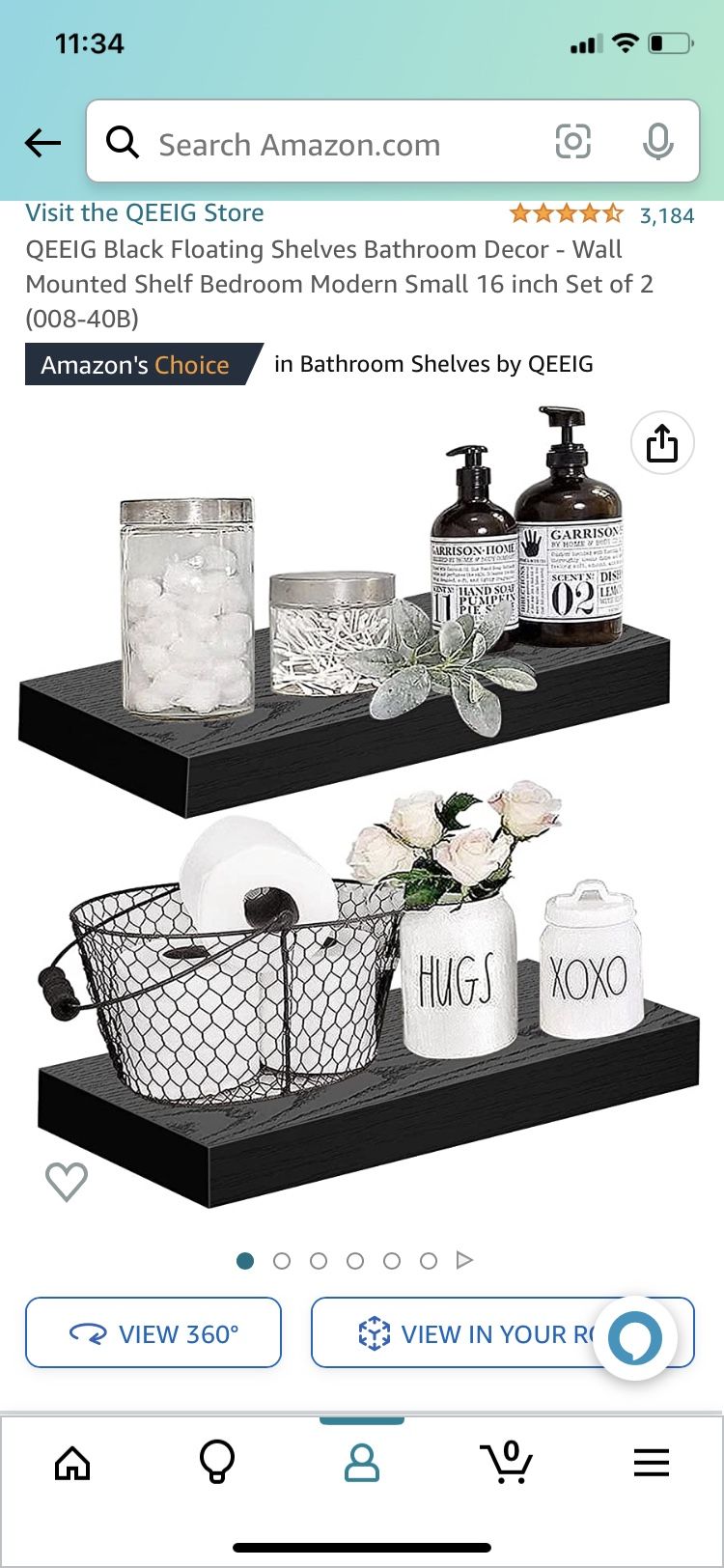 Black Floating Shelves