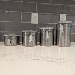 Oggi Stainless Steel Canister Set Of 4