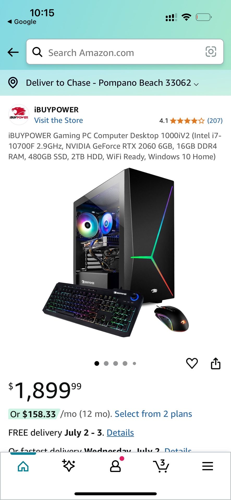 iBuyPower Intel Core i7-10700 2.9GHZ - GeForce RTX 2060 - 16gb RAM (SELLING CHEAP)