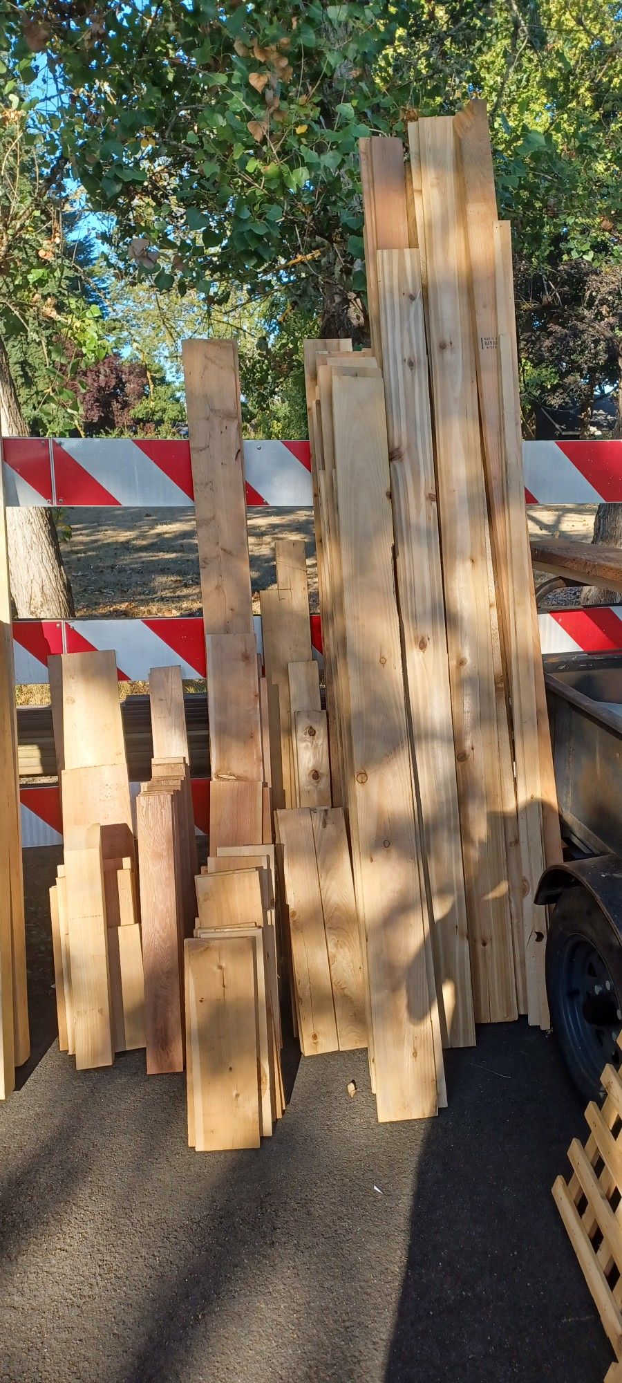 Big Lot Of Miscellaneous Cedar Boards. $45 Takes It All