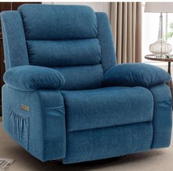 New in box-Korser Recliner Chair for Adults, Oversized 360° Swivel Rocker Recliner with Massage and Heat, Wide Nursery Glider Rocking Chair with Side 