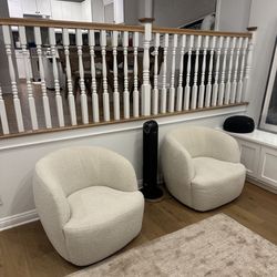 CB2 Bouclé Swivel Chairs – Excellent Condition (Set of 2)