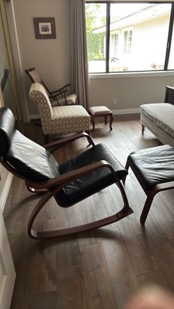 Leather rocking chair