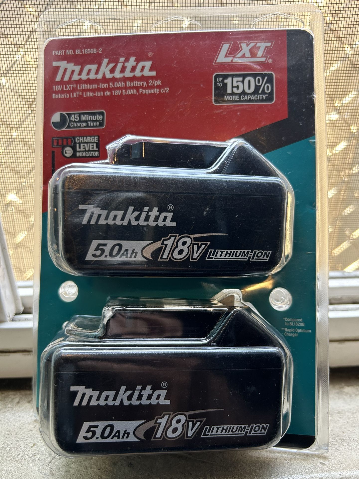 Makita 18V LXT Lithium-lon High Capacity Battery Pack 5.0 Ah with LED Charge Level Indicator (2-Pack) (6,092)