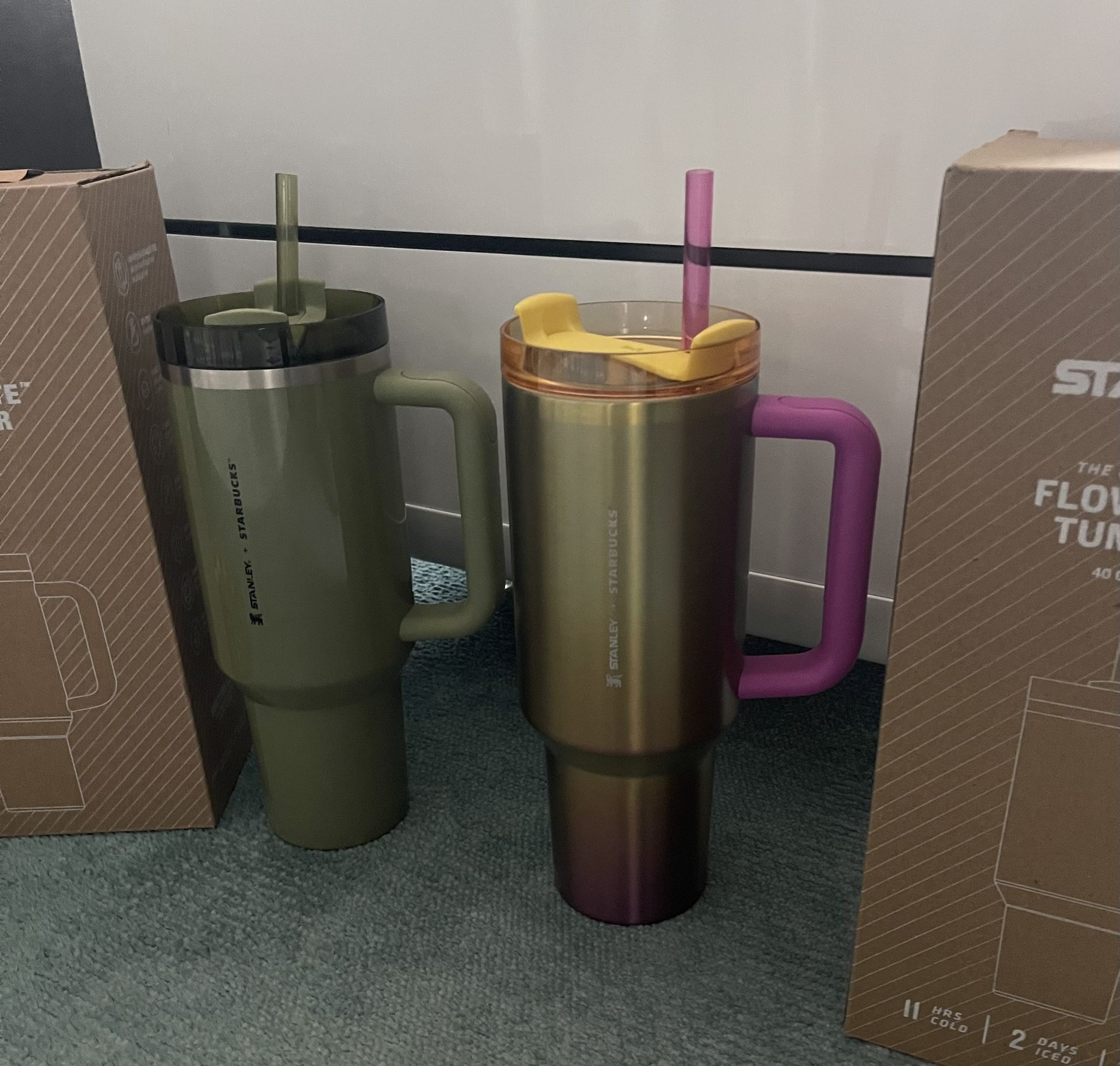 Collectible Starbucks, Stanley mugs 40 ounce size. Like new condition. $50 each.