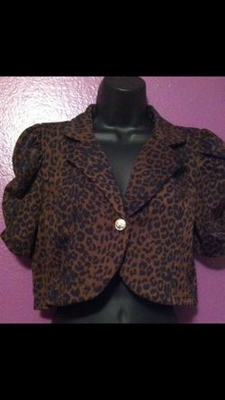 New cheetah cardigan Sz L