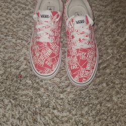 Vans Doheny Otw Repeat Racing Red White Athletic Skate Shoes Youth Size 5