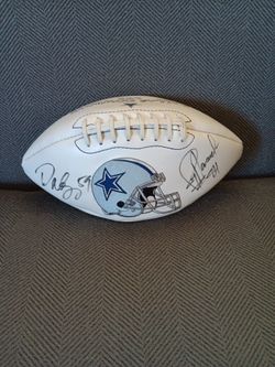 "Dallas Cowboys " Dan Nguyen  #59 & Jay Novecek  #84 Autographed Football 