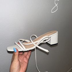 White Heel Sandals 