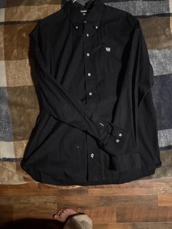 Men’s Black Button-Up Dress Shirt Size S