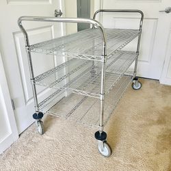 Heavy Duty Metal Rolling Utility Cart -53x24x38