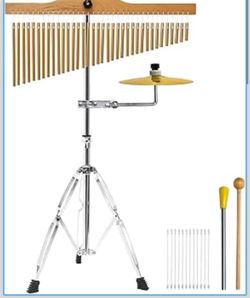 Musical 36-Bar Chimes Percussion Instrument / Single-Row Wind Chimes with Cymbals