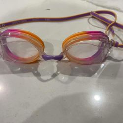 TYR BlackOPS 140 EV Swimming Goggles Junior Ages 10-16 Clear Lens Pink Purple