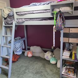 Twin High Loft Bed With Bookcase 