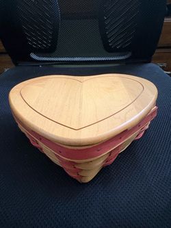 Longaberger Heart-Shaped Basket with Lid