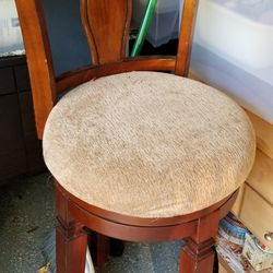 Wooden Swivel Barstool