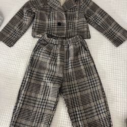 Girls Two Piece Set Outfit Jacket And Pants 6/7
