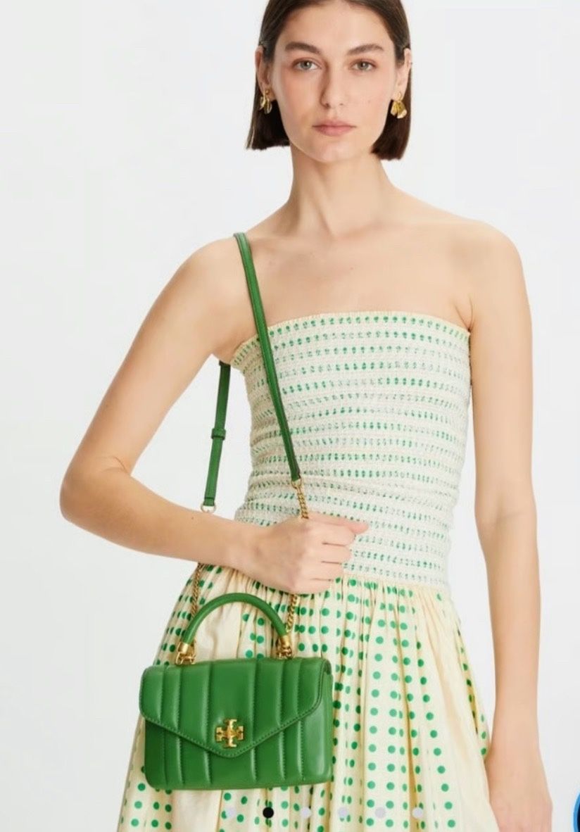 Tory Burch Mini Kira Top Handle Bag Basil color Like new