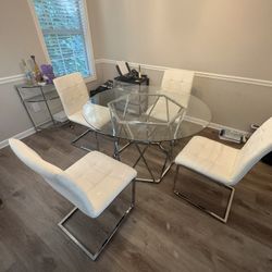 Glass Round Dining Table 