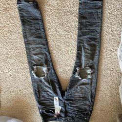 purple brand black ripped blow out jeans size 32 new authentic